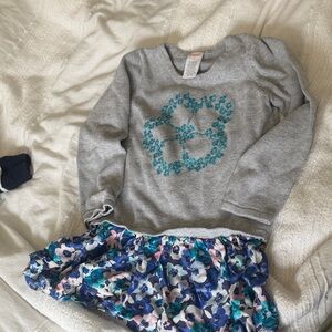 4T Gymboree Sweater Dress with Embroidered Flower with attached skirt